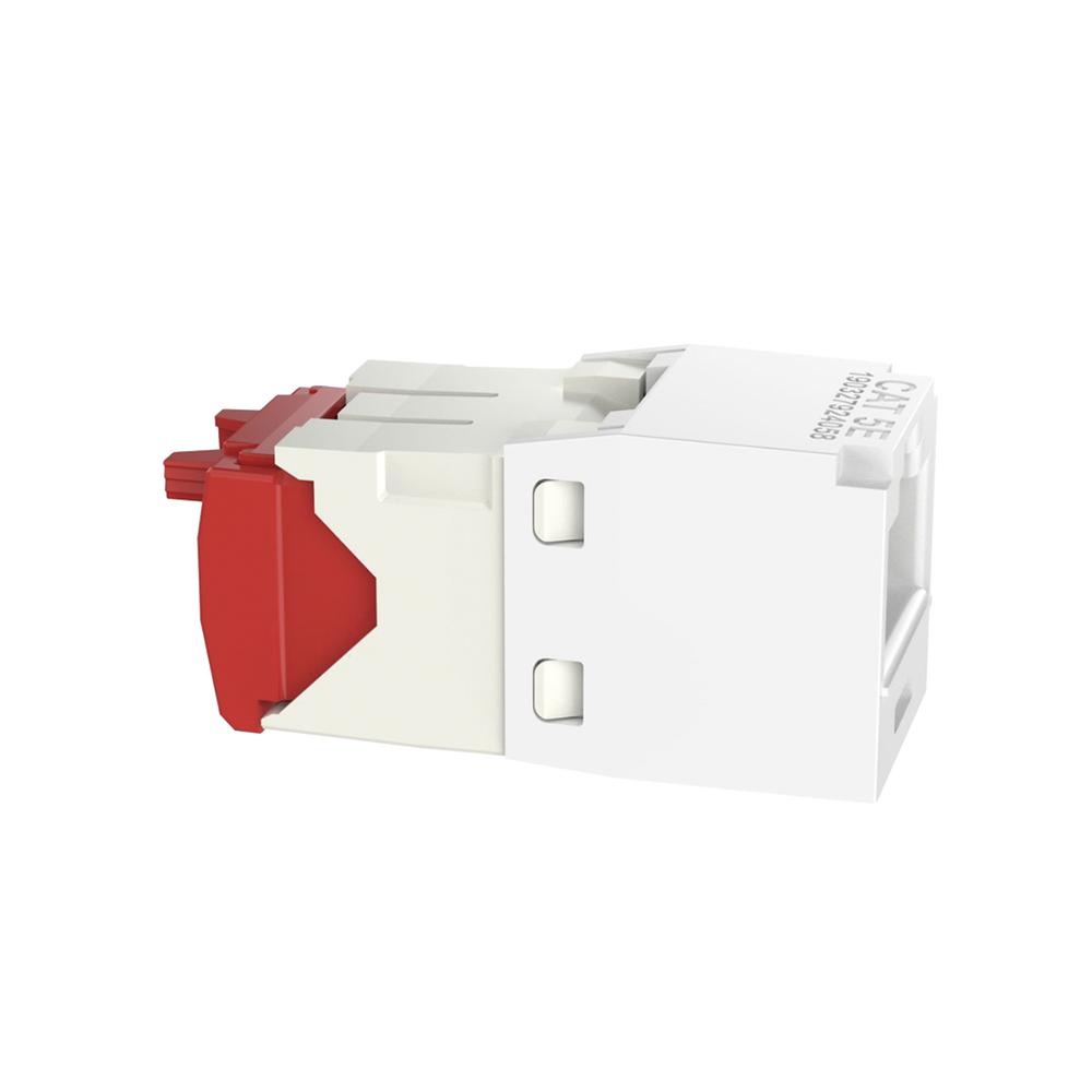 Conector Jack RJ45 Estilo TG, Mini-Com, Categoría 5e, de 8 Posiciones y 8 Cables, Color Blanco