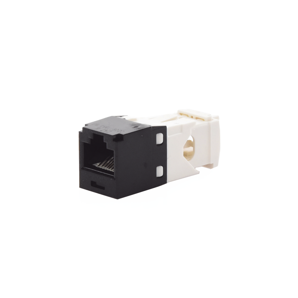 Conector Jack RJ45 Estilo TG, Mini-Com, Categoría 6, de 8 Posiciones y 8 Cables, Color Negro