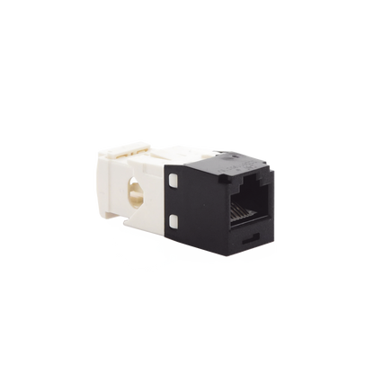 Conector Jack RJ45 Estilo TG, Mini-Com, Categoría 6, de 8 Posiciones y 8 Cables, Color Negro