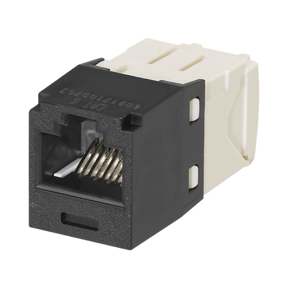 Conector Jack RJ45 Estilo TG, Mini-Com, Categoría 6, de 8 Posiciones y 8 Cables, Color Negro