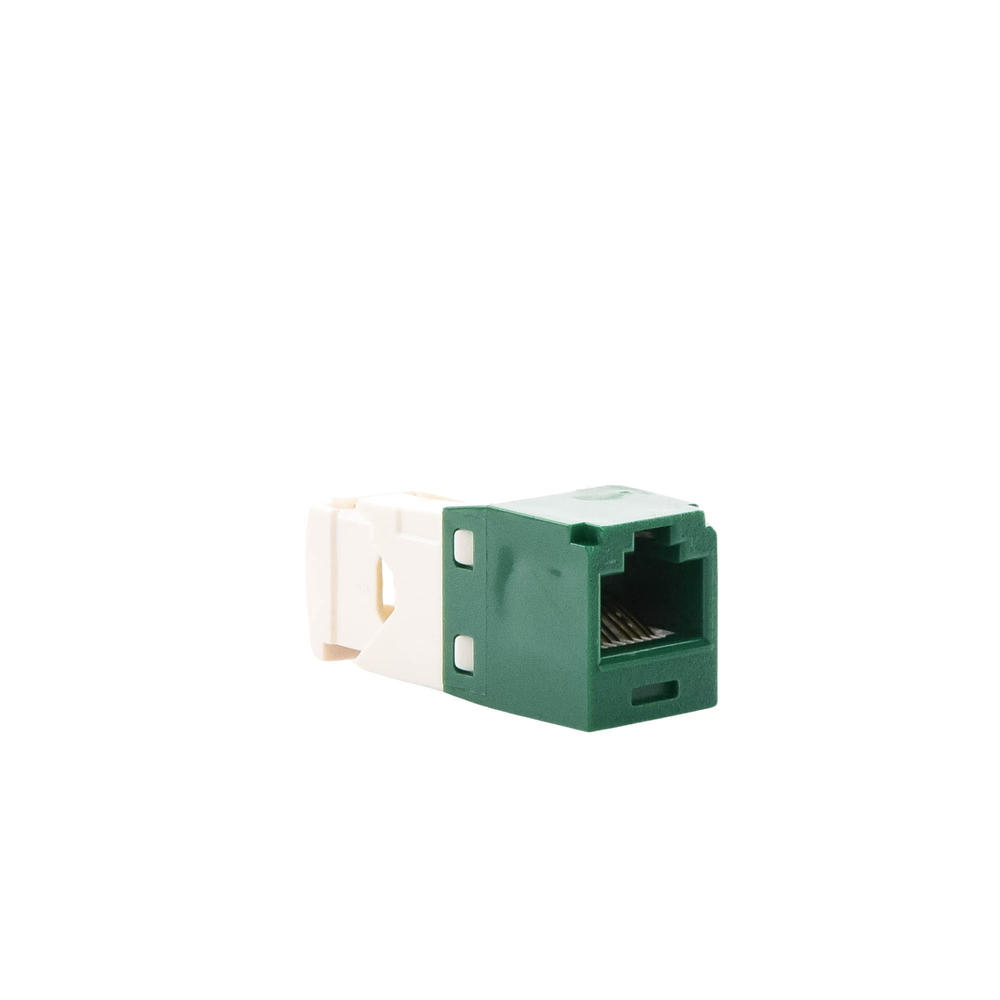 Conector Jack RJ45 Estilo TG, Mini-Com, Categoría 6, de 8 Posiciones y 8 Cables, Color Verde