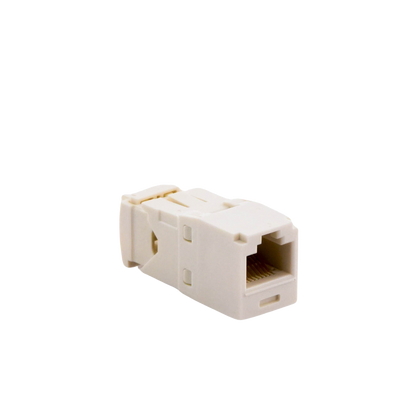 Conector Jack RJ45 Estilo TG, Mini-Com, Categoría 6, de 8 Posiciones y 8 Cables, Color Blanco Mate