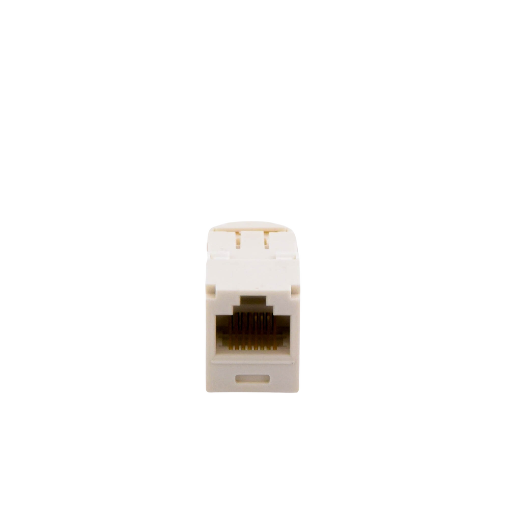 Conector Jack RJ45 Estilo TG, Mini-Com, Categoría 6, de 8 Posiciones y 8 Cables, Color Blanco Mate