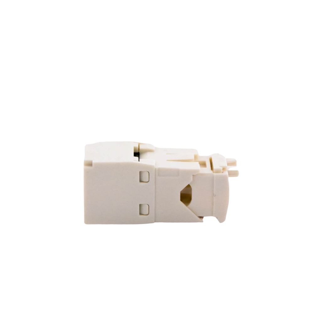 Conector Jack RJ45 Estilo TG, Mini-Com, Categoría 6, de 8 Posiciones y 8 Cables, Color Blanco Mate