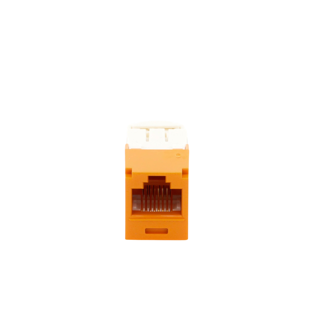 Conector Jack RJ45 Estilo TG, Mini-Com, Categoría 6, de 8 Posiciones y 8 Cables, Color Naranja