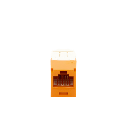 Conector Jack RJ45 Estilo TG, Mini-Com, Categoría 6, de 8 Posiciones y 8 Cables, Color Naranja