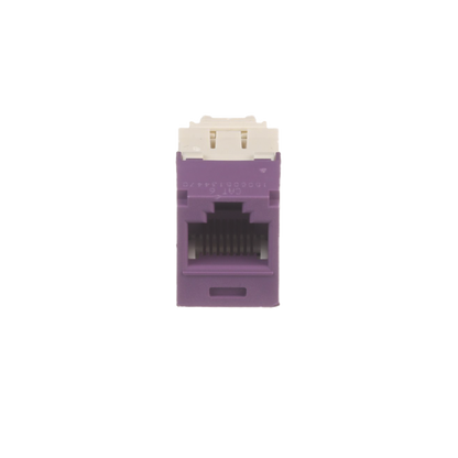Conector Jack RJ45 Estilo TG, Mini-Com, Categoría 6, de 8 Posiciones y 8 Cables, Color Violeta