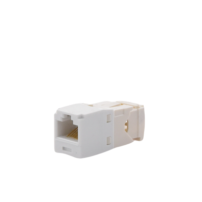 Conector Jack RJ45 Estilo TG, Mini-Com, Categoría 6, de 8 Posiciones y 8 Cables, Color Blanco