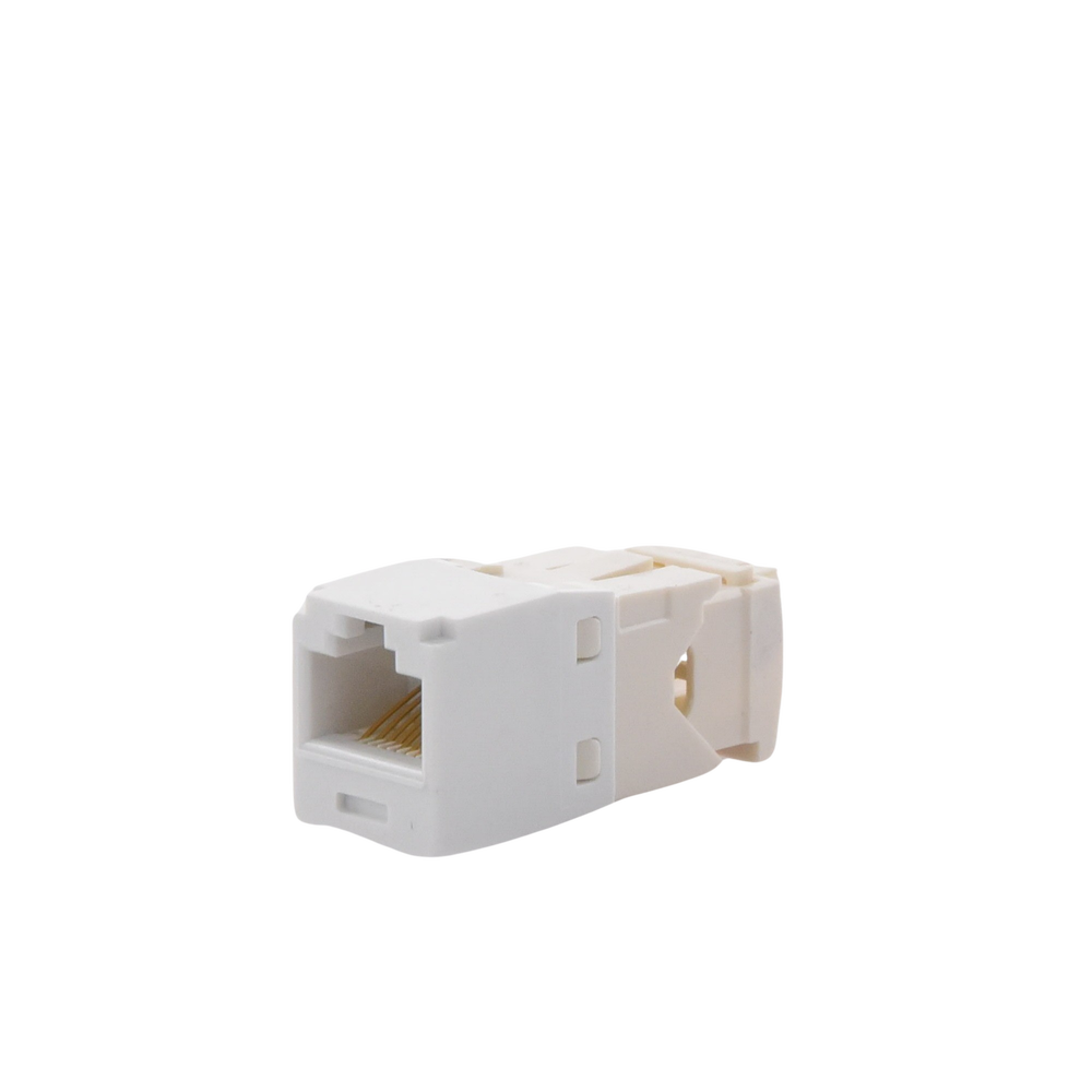 Conector Jack RJ45 Estilo TG, Mini-Com, Categoría 6, de 8 Posiciones y 8 Cables, Color Blanco