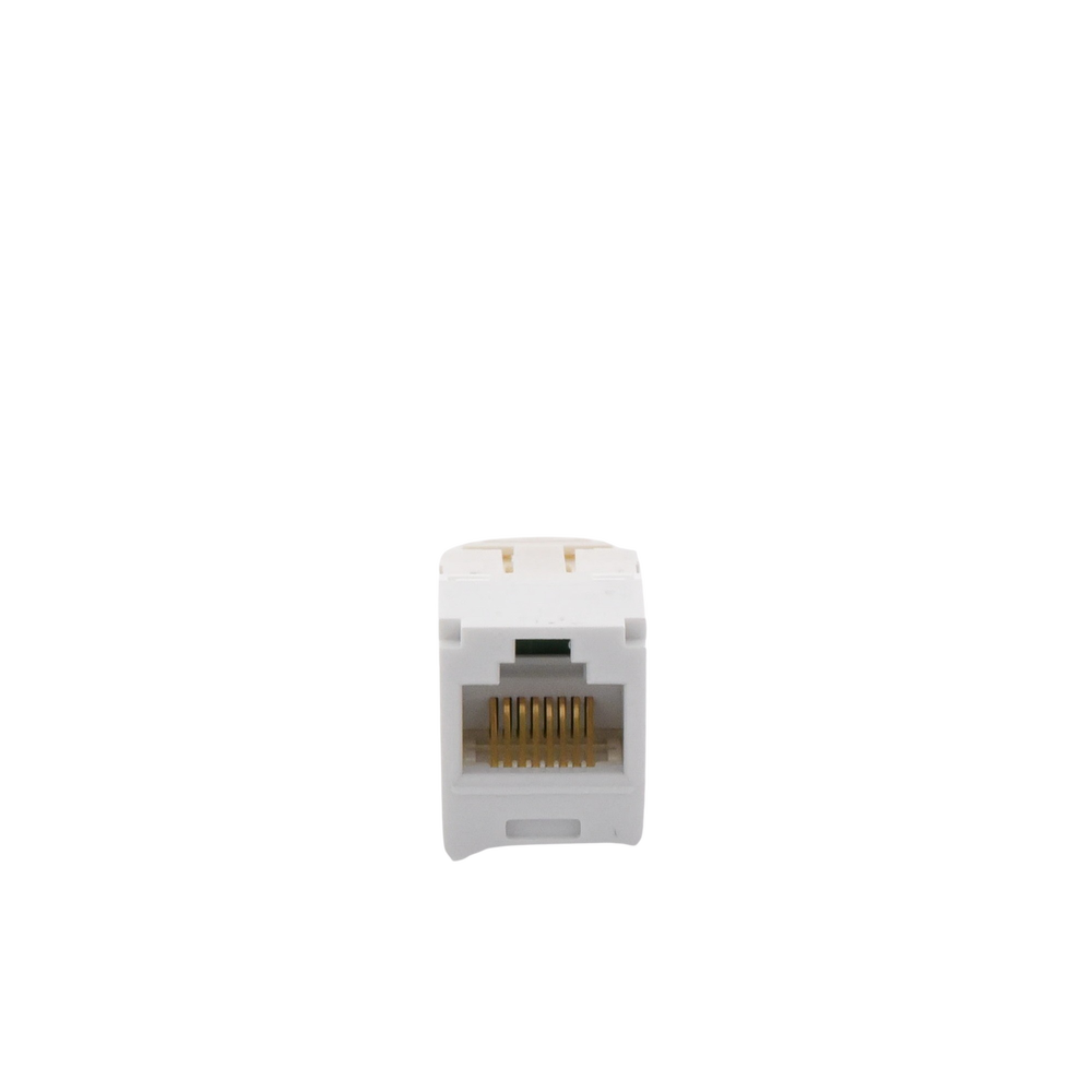 Conector Jack RJ45 Estilo TG, Mini-Com, Categoría 6, de 8 Posiciones y 8 Cables, Color Blanco