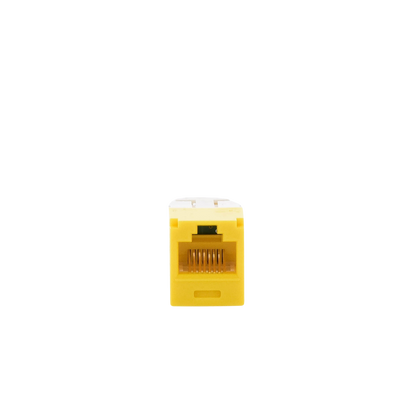 Conector Jack RJ45 Estilo TG, Mini-Com, Categoría 6, de 8 Posiciones y 8 Cables, Color Amarillo