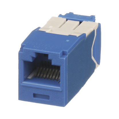 Conector Jack RJ45 Estilo TG, Mini-Com, Categoría 6A, de 8 Posiciones y 8 Cables, Color Azul