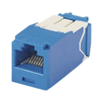 Conector Jack RJ45 Estilo TG, Mini-Com, Categoría 6A, de 8 Posiciones y 8 Cables, Color Azul