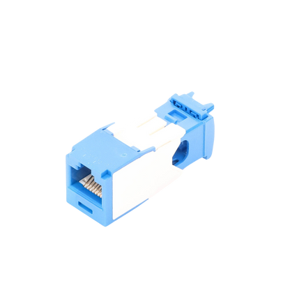 Conector Jack RJ45 Estilo TG, Mini-Com, Categoría 6A, de 8 Posiciones y 8 Cables, Color Azul