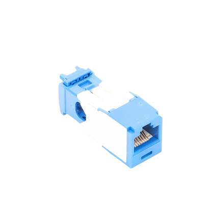 Conector Jack RJ45 Estilo TG, Mini-Com, Categoría 6A, de 8 Posiciones y 8 Cables, Color Azul