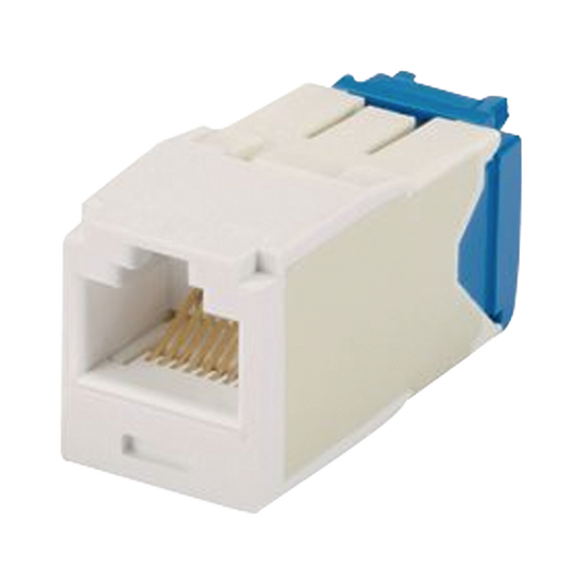 Conector Jack RJ45 Estilo TG, Mini-Com, Categoría 6A, de 8 Posiciones y 8 Cables, Color Marfil