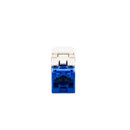 Conector Jack RJ45 Estilo TG, Mini-Com, Categoría 6A, de 8 Posiciones y 8 Cables, Color Blanco Mate