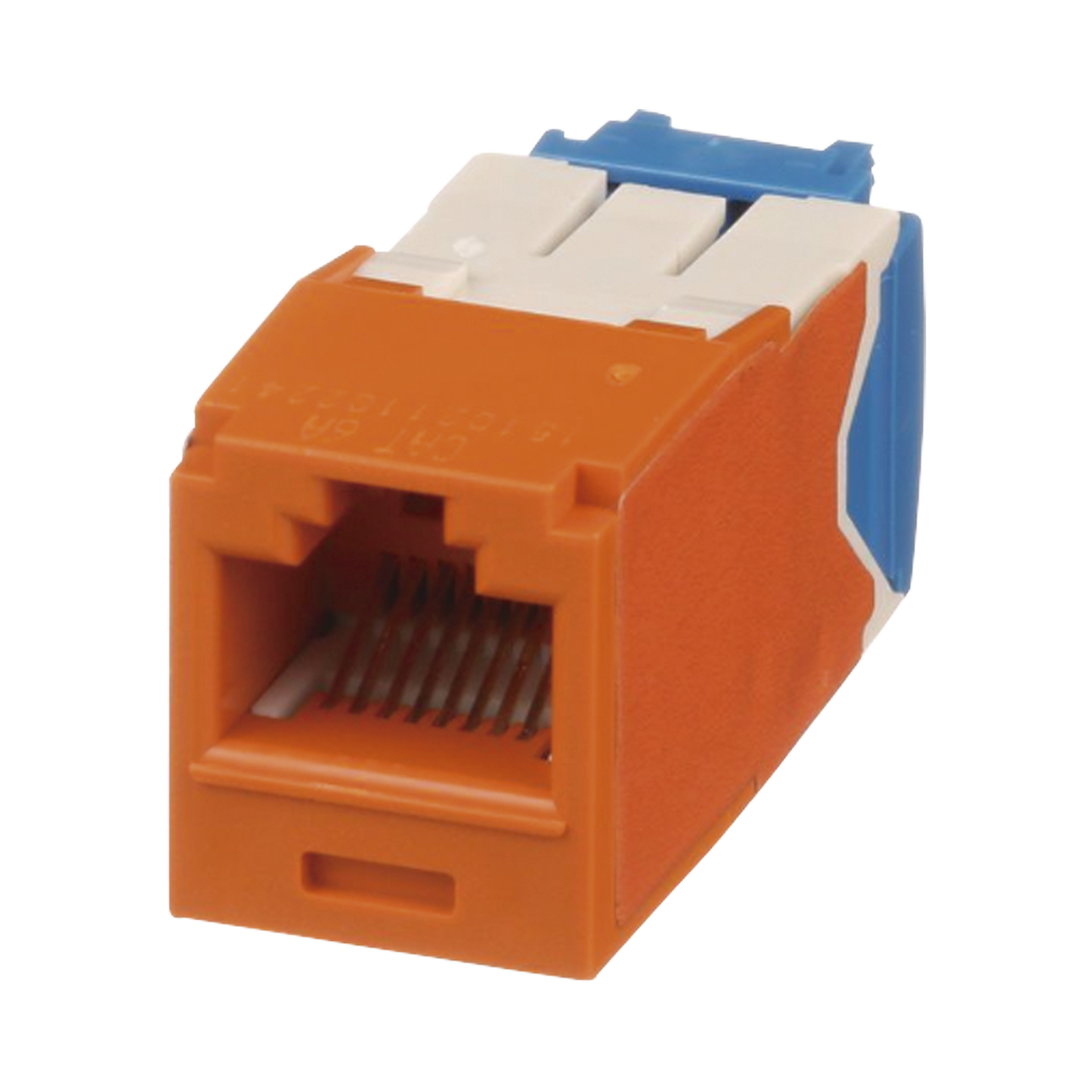 Conector Jack RJ45 Estilo TG, Mini-Com, Categoría 6A, de 8 Posiciones y 8 Cables, Color Naranja