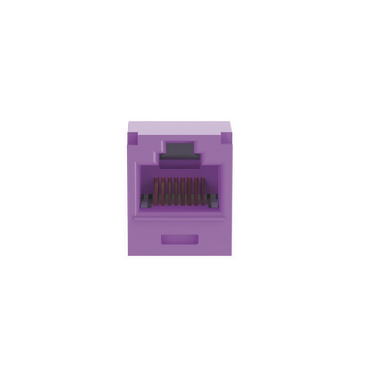 Conector Jack RJ45 Estilo TG, Mini-Com, Categoría 6A, de 8 Posiciones y 8 Cables, Color Violeta
