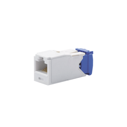 Conector Jack RJ45 Estilo TG, Mini-Com, Categoría 6A, de 8 Posiciones y 8 Cables, Color Blanco