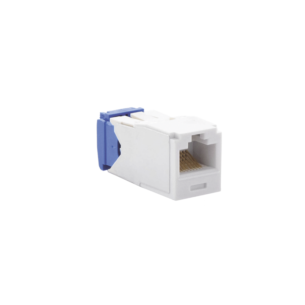Conector Jack RJ45 Estilo TG, Mini-Com, Categoría 6A, de 8 Posiciones y 8 Cables, Color Blanco