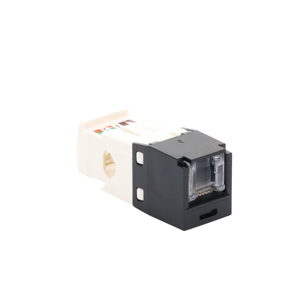 Conector Jack RJ45 Estilo TG con Ventana, Mini-Com, Categoría 6, de 8 Posiciones y 8 Cables, Color Negro