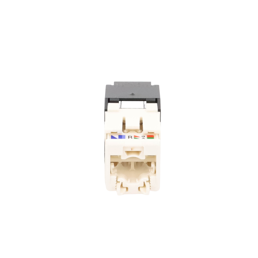 Conector Jack RJ45 Estilo TG con Ventana, Mini-Com, Categoría 6, de 8 Posiciones y 8 Cables, Color Negro