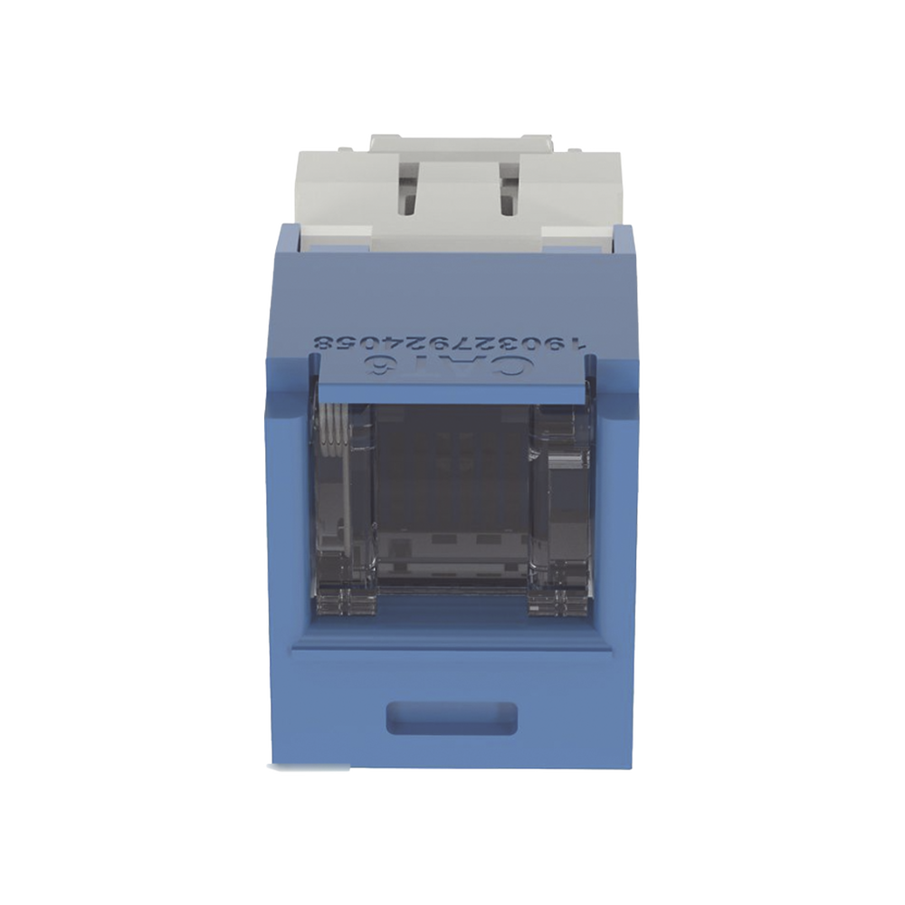 Conector Jack RJ45 Estilo TG con Ventana, Mini-Com, Categoría 6, de 8 Posiciones y 8 Cables, Color Azul