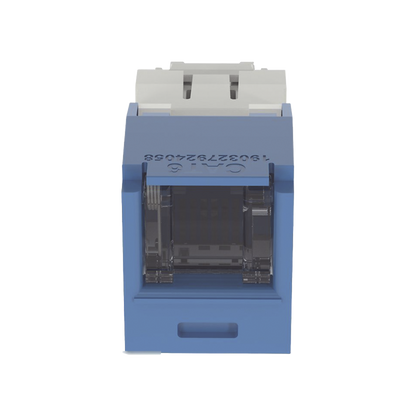 Conector Jack RJ45 Estilo TG con Ventana, Mini-Com, Categoría 6, de 8 Posiciones y 8 Cables, Color Azul
