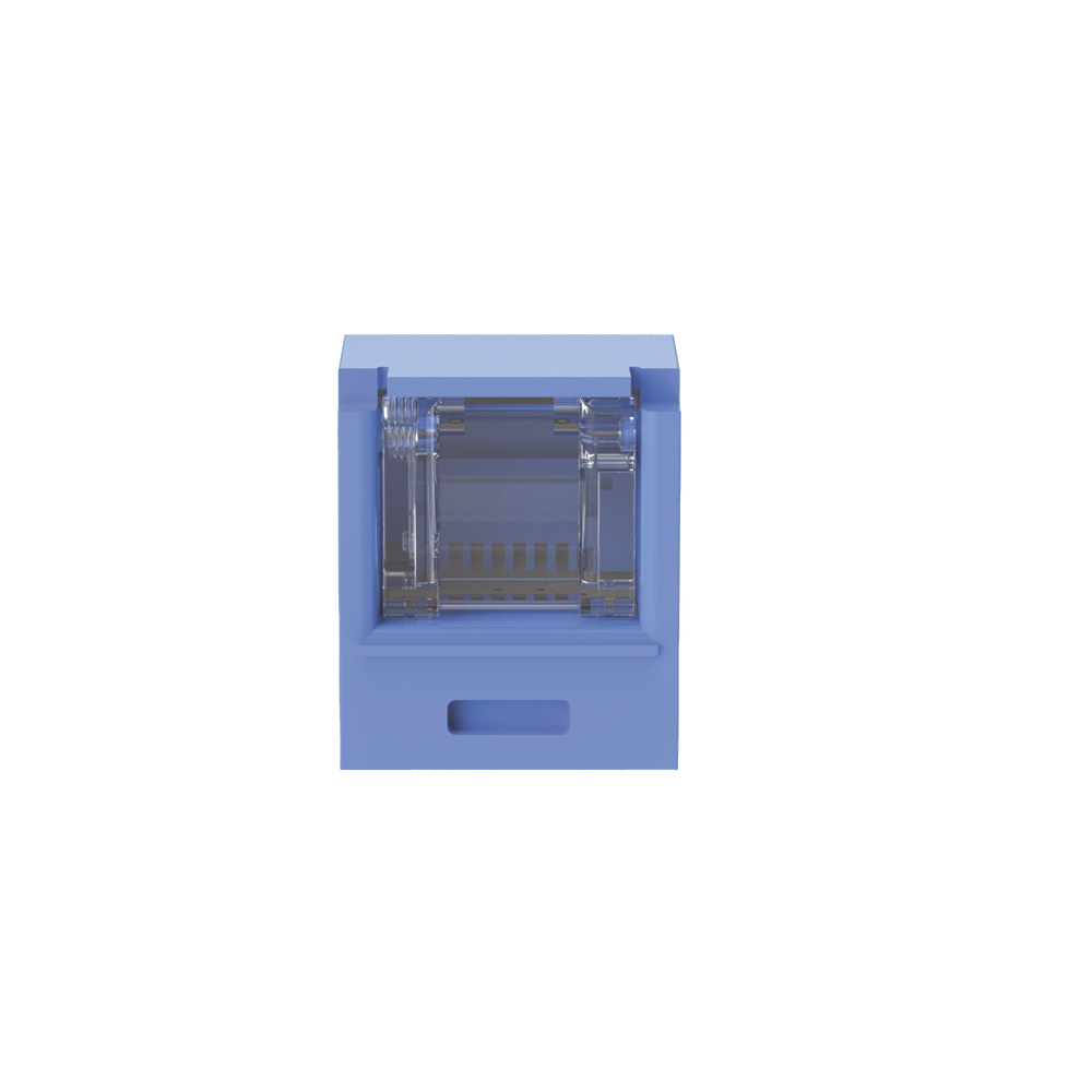 Conector Jack RJ45 Estilo TG con Ventana, Mini-Com, Categoría 6A, de 8 Posiciones y 8 Cables, Color Azul