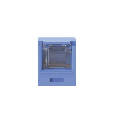 Conector Jack RJ45 Estilo TG con Ventana, Mini-Com, Categoría 6A, de 8 Posiciones y 8 Cables, Color Azul