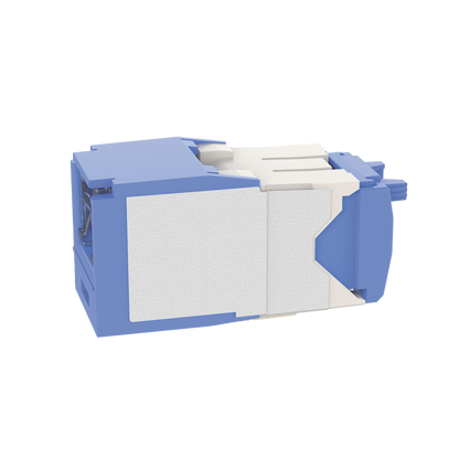 Conector Jack RJ45 Estilo TG con Ventana, Mini-Com, Categoría 6A, de 8 Posiciones y 8 Cables, Color Azul