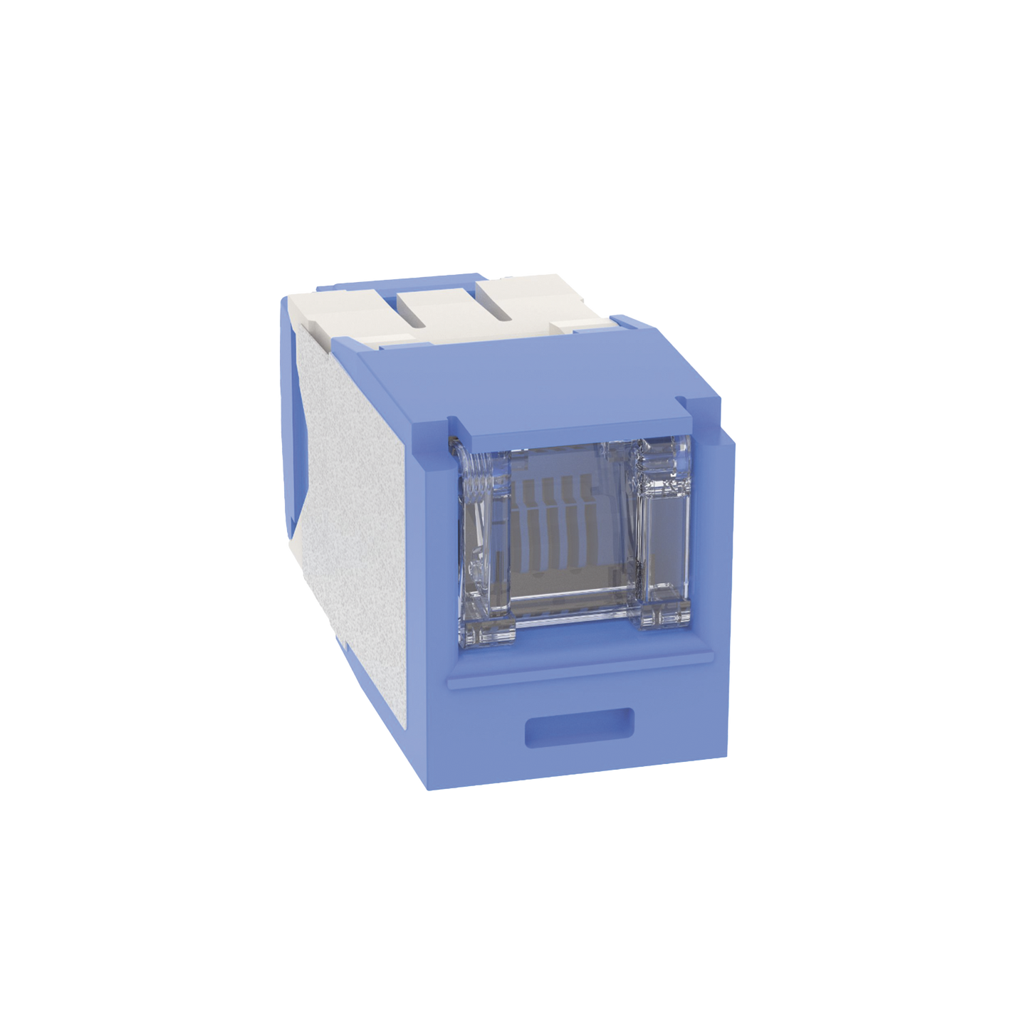 Conector Jack RJ45 Estilo TG con Ventana, Mini-Com, Categoría 6A, de 8 Posiciones y 8 Cables, Color Azul