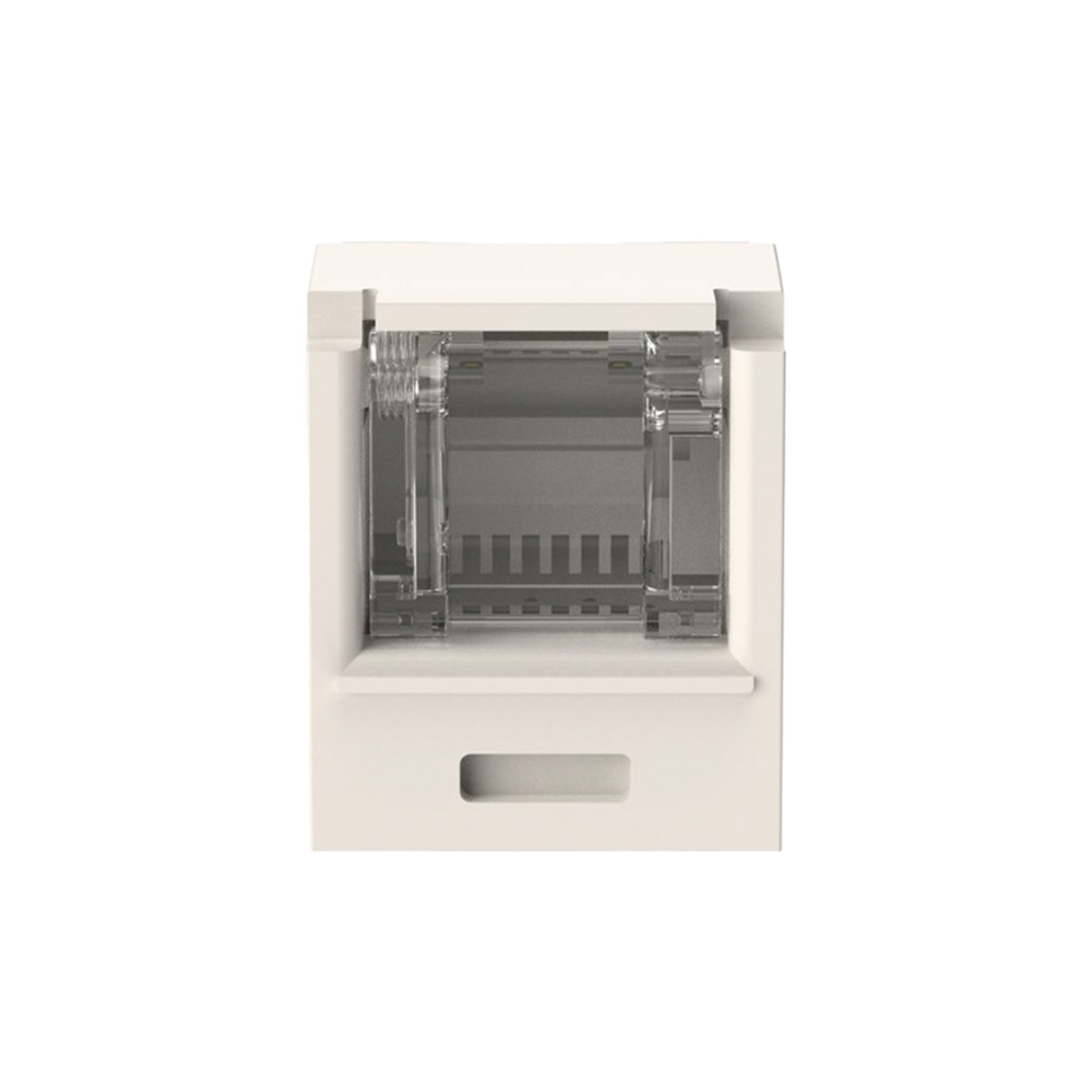 Conector Jack RJ45 Estilo TG con Ventana, Mini-Com, Categor�a 6A, de 8 Posiciones y 8 Cables, Color Blanco