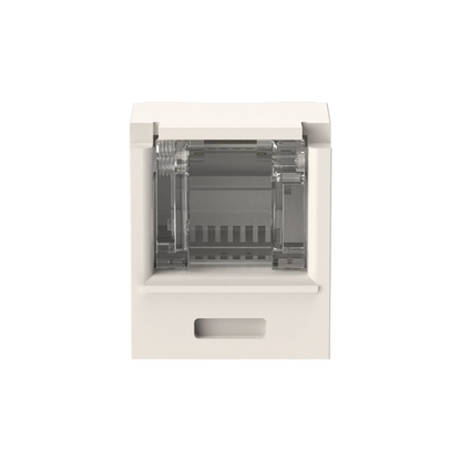 Conector Jack RJ45 Estilo TG con Ventana, Mini-Com, Categor�a 6A, de 8 Posiciones y 8 Cables, Color Blanco