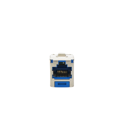 Conector Jack RJ45 Blindado, Estilo TG, Mini-Com, Categoría 6A, de 8 Posiciones y 8 Cables, Color Azul
