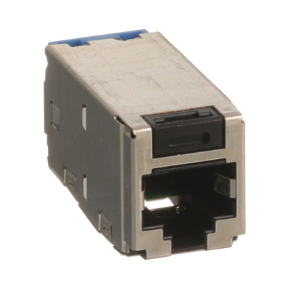 Conector Jack RJ45 Blindado, Estilo TG, Mini-Com, Categoría 6A, de 8 Posiciones y 8 Cables, Color Negro