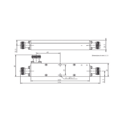 Acoplador  direccional 13dB 694-2700 50W tipo N