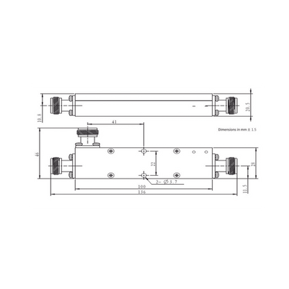 Acoplador  direccional 10dB 694-2700 50W tipo N