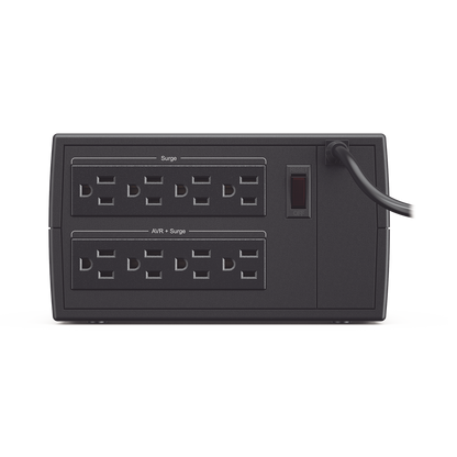 Regulador De Voltaje de 1500VA/750W, Entrada NEMA 5-15P, Con 8 Salidas NEMA 5-15R y Supresión de Picos a 245 Joules