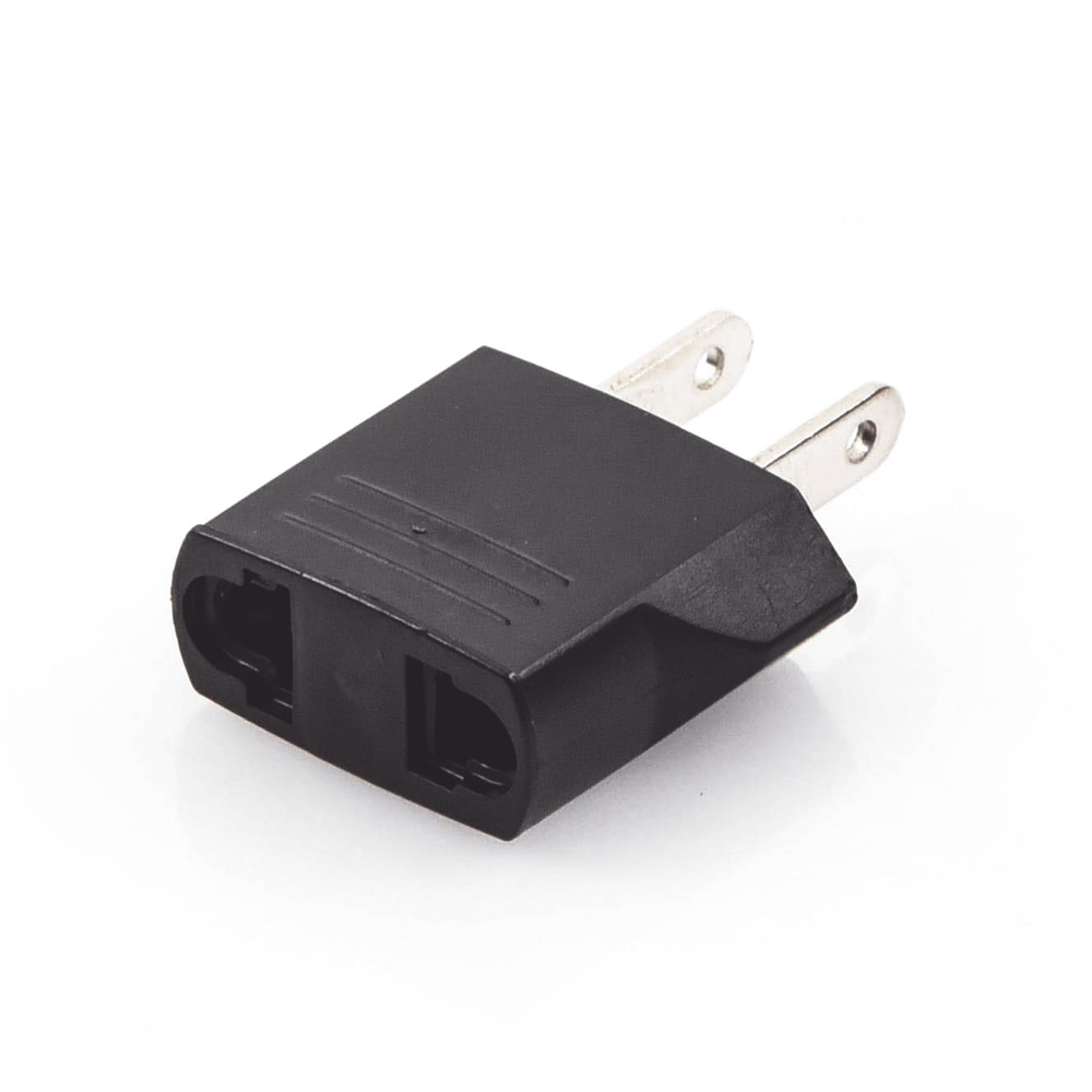 Adaptador de enchufe europea a americano, Calidad PREMIUM @ 6 A ; 110 - 250 Vca