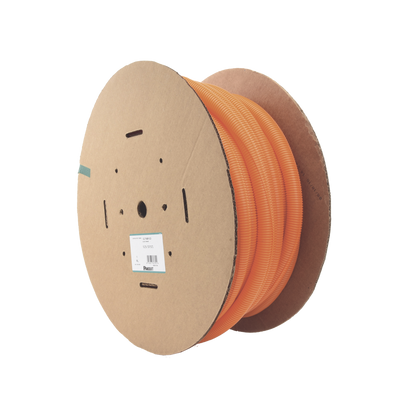Tubo Corrugado Abierto para Protección de Cables, 1in (25.4 mm) de Diámetro, 30.5 m de Largo, Color Naranja