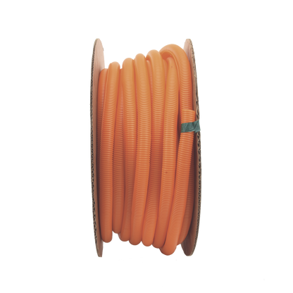 Tubo Corrugado Abierto para Protección de Cables, 1in (25.4 mm) de Diámetro, 30.5 m de Largo, Color Naranja