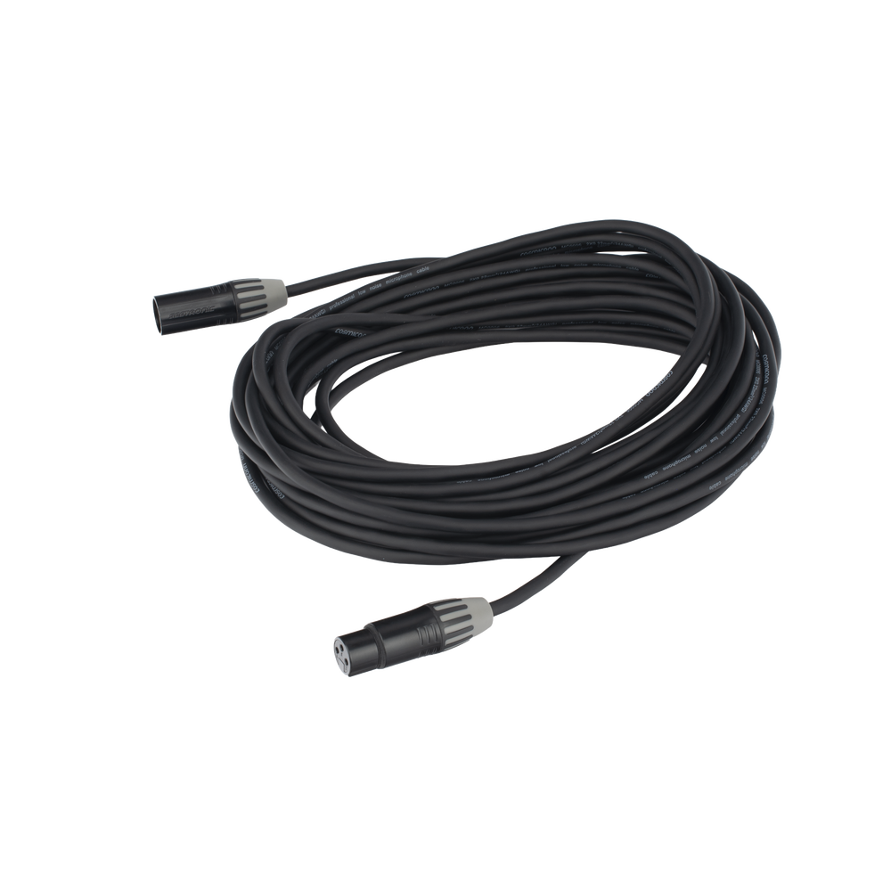 Cable XLR | 3 polos | Conector Hembra-Macho | Serie M | Carcasa Negra | Contactos Dorados | Ideal para Microfonía | Longitud 10m