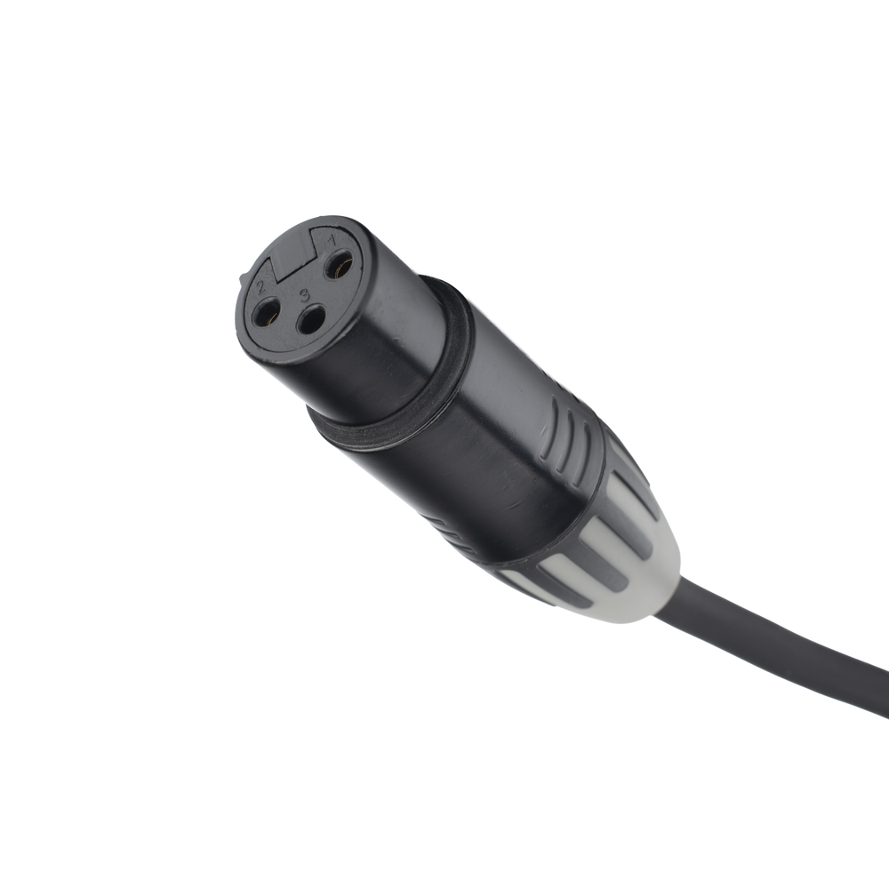 Cable XLR | 3 polos | Conector Hembra-Macho | Serie M | Carcasa Negra | Contactos Dorados | Ideal para Microfonía | Longitud 10m