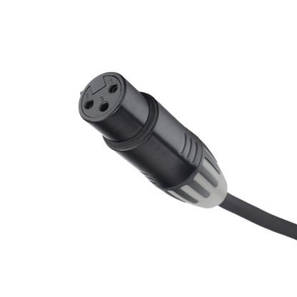 Cable XLR | 3 polos | Conector Hembra-Macho | Serie M | Carcasa Negra | Contactos Dorados | Ideal para Microfonía | Longitud 10m