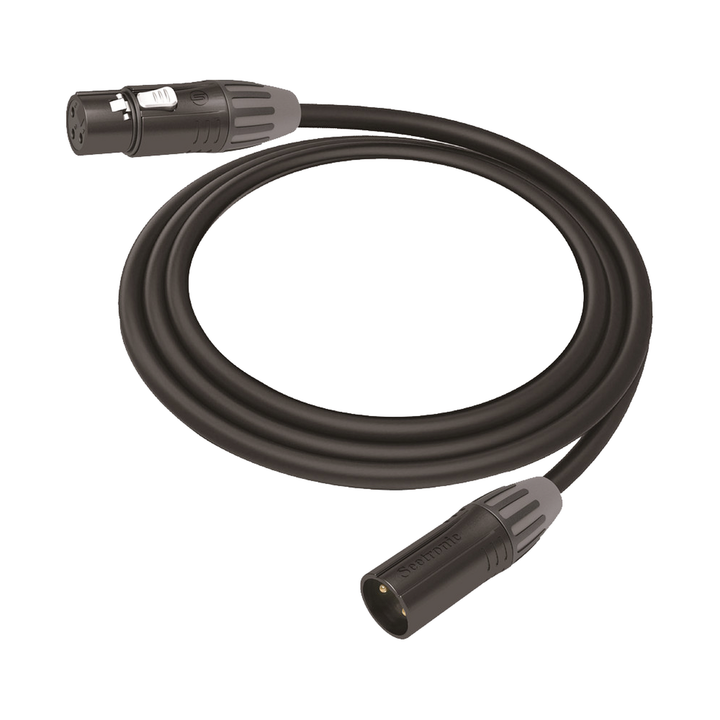Cable XLR | 3 polos | Conector Hembra-Macho | Serie M | Carcasa Negra | Contactos Dorados | Ideal para Microfonía | Longitud 10m