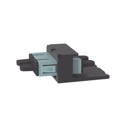 Módulo Acoplador SC Duplex, para Fibra Óptica Multimodo OM3/OM4, Tipo Mini-Com, Color Aqua