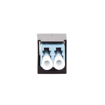Módulo Acoplador LC Duplex, para Fibra Óptica Multimodo OM3/OM4, Tipo Mini-Com, Color Aqua
