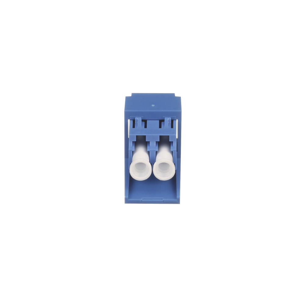 Módulo Acoplador LC Duplex, para Fibra Óptica Monomodo OS1/OS2, Tipo Mini-Com, Color Azul
